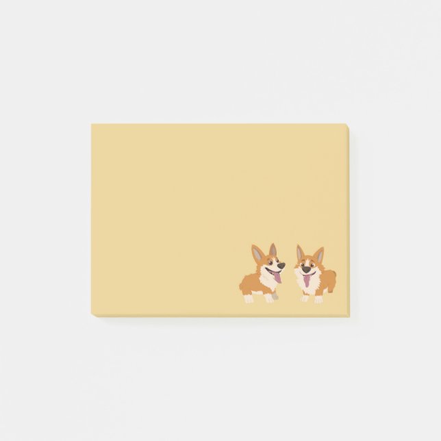 Corgi Hundar Post-it Block (Framsida)
