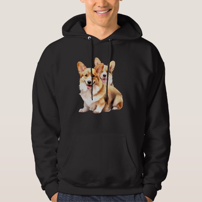 Corgi Hundar x Welsh Corgi Hoodie (Framsida)