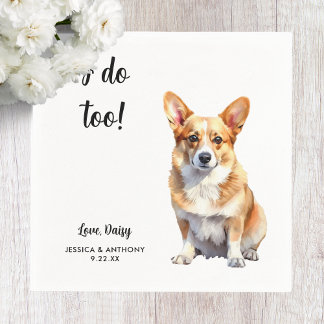 Corgi hundbröllop pappersservett