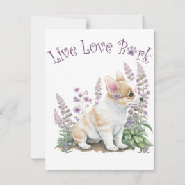 Corgi Hundmamma Blommig Anteckningskort