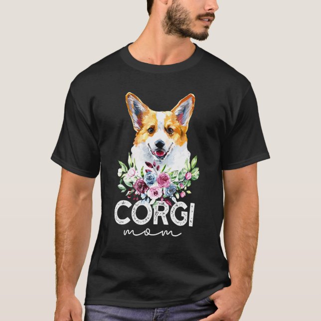 Corgi hundmamma t shirt (Framsida)