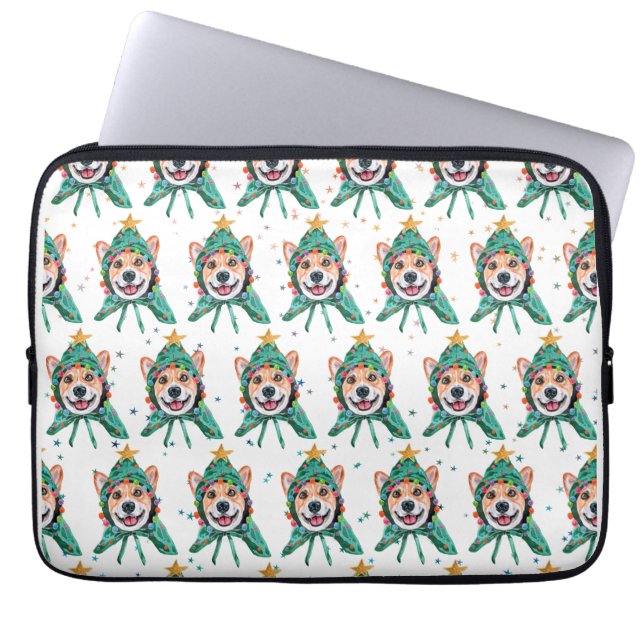 Corgi Hundras Jul Laptop Fodral (Framsidan)