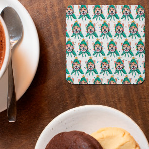 Corgi Hundras Jul Underlägg Papper Kvadrat