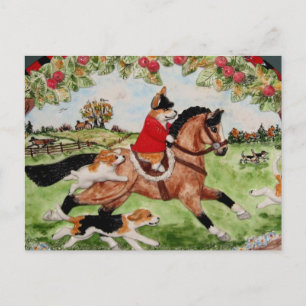 Corgi Huntsman Rides to Hounds Vykort