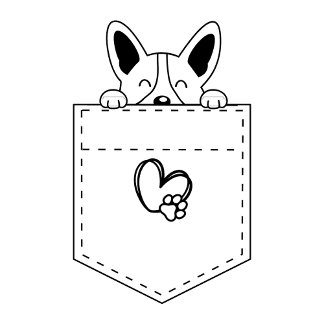 Corgi i ficka med julhatt | Julgåvor T Shirt