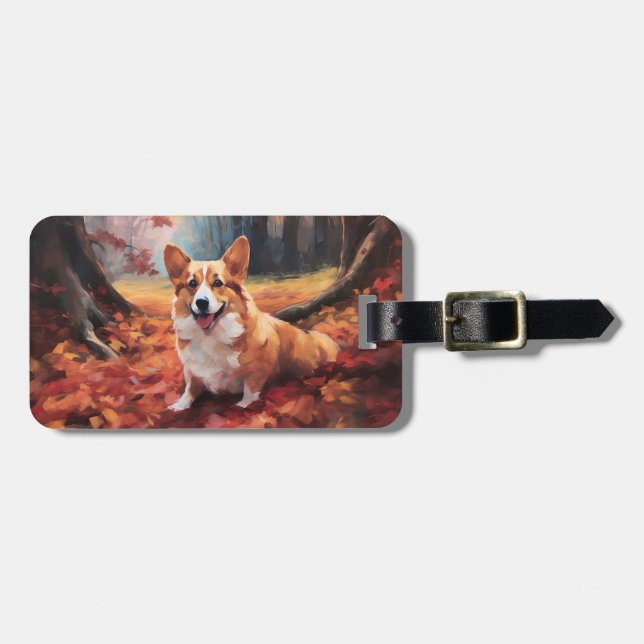 Corgi i Höst löv Fall Inspire Bagagebricka (Horisontell Framsida)