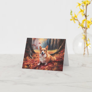 Corgi i Höst löv Fall Inspire Kort