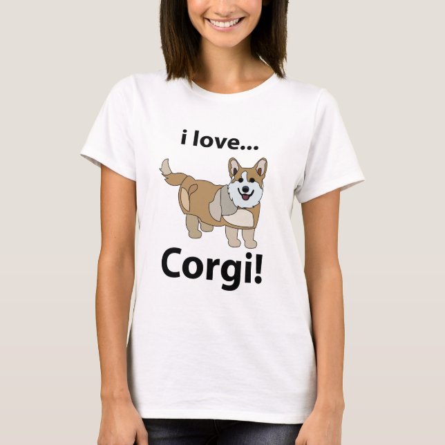 Corgi I Kärlek Corgi T Shirt (Framsida)