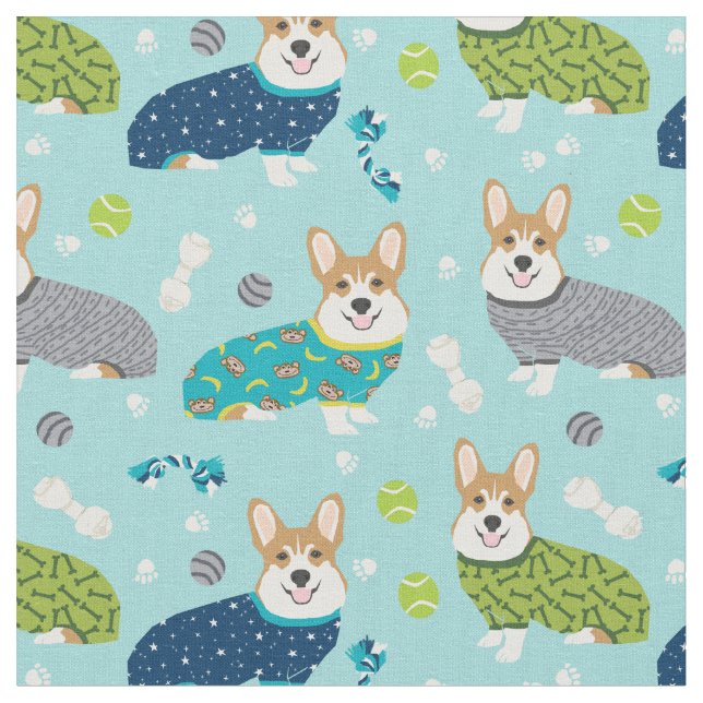 corgi i pjs tyg (Närbild)