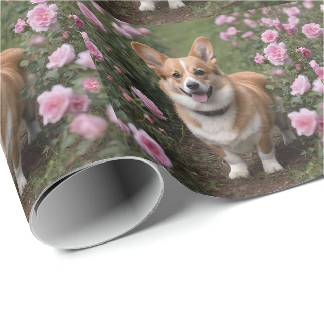 Corgi i Rosa ros, Presentpapper (Rullad Hörn)