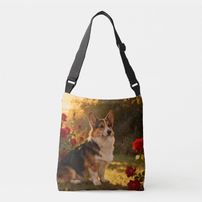 Corgi i rosorna I Axelväska (Framsida)