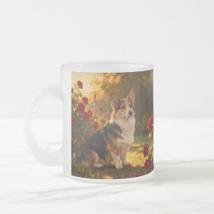 Corgi i rosorna I Frostad Glasmugg