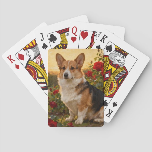 Corgi i rosorna II Casinokort (Baksidan)