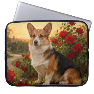 Corgi i rosorna II Laptop Fodral