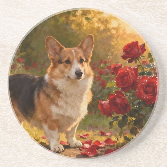 Corgi i rosorna V Underlägg (Framsidan)