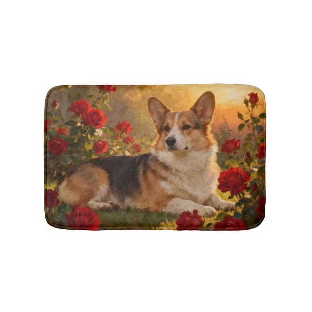Corgi i rosorna VI Badrumsmatta (Framsidan)