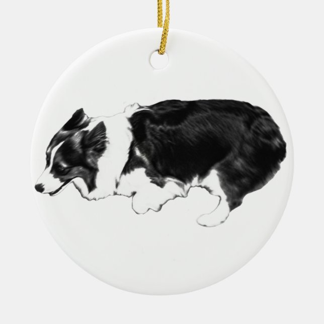 Corgi i silverton julgransprydnad keramik (Framsidan)