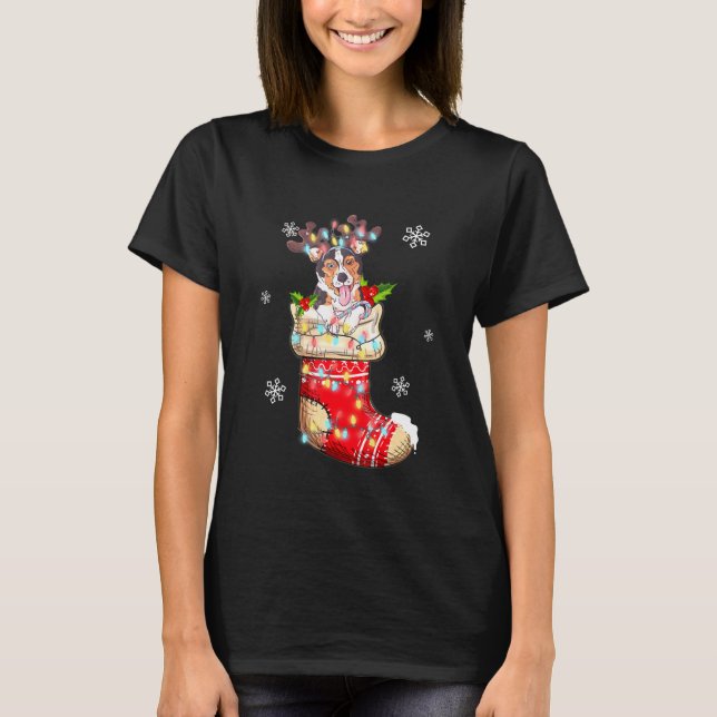 Corgi i Sockor Jul Hund Jul T Shirt (Framsida)