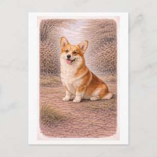 Corgi i vintage-stil vykort