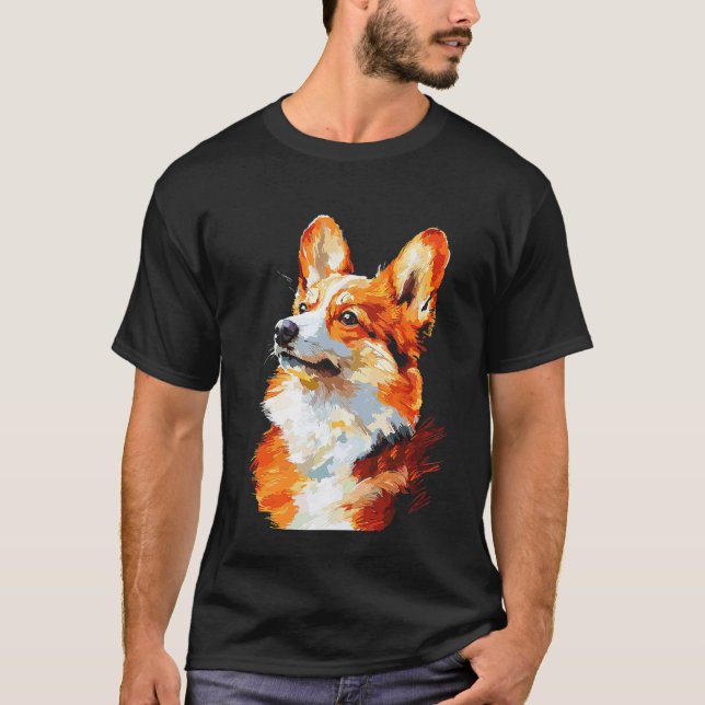 Corgi Impressionist T Shirt (Framsida)