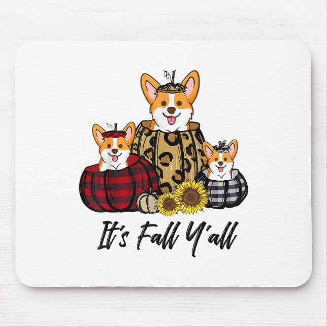 Corgi in Leopard Pumpkin Autumn Thanksgiving Musmatta (Framsidan)
