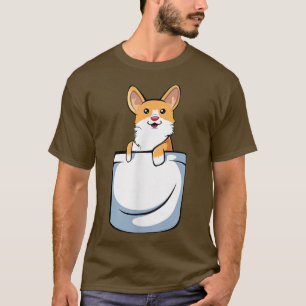 Corgi in Pocket Rolig hund Älskare Doggie Tass Pup T Shirt
