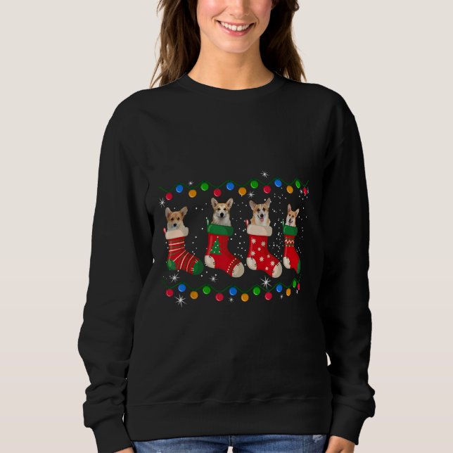 Corgi in Socks-jul T Shirt (Framsida)