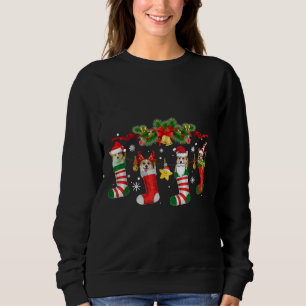 Corgi in Socks Reindeer jul Snö Rolig hund X T Shirt