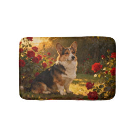 Corgi in the Roses I Badrumsmatta