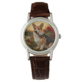 Corgi in the Roses II Armbandsur