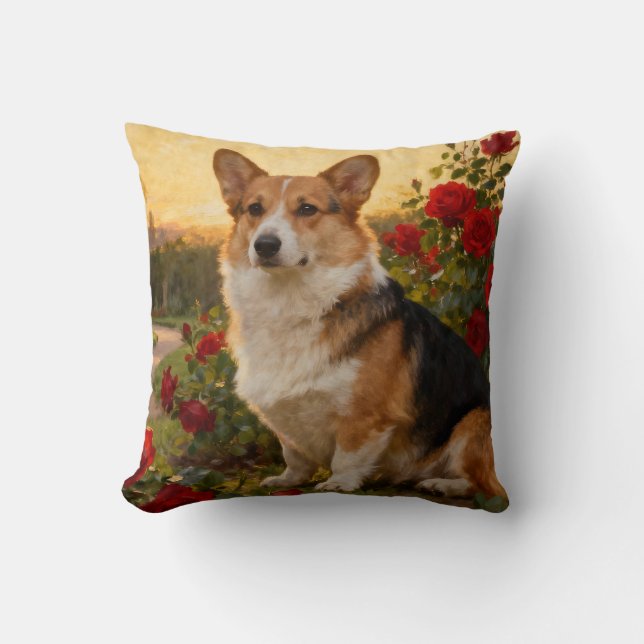Corgi in the Roses II Kudde (Framsida)