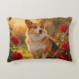 Corgi in the Roses III Prydnadskudde