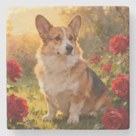 Corgi in the Roses III Stenunderlägg