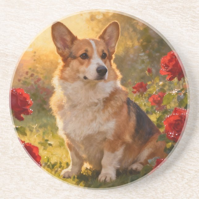 Corgi in the Roses III Underlägg (Framsidan)
