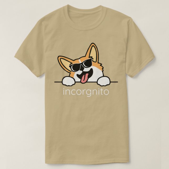 CORGI INCOGNITO Funny Corgis in Disguise Welsh Hun T Shirt (Design framsida)