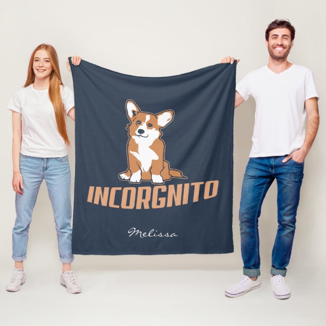 Corgi Incognito Hund Mamma Gag Fleecefilt (På plats)