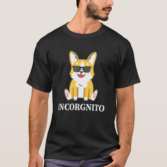 Corgi  Inkognito Corgi T Shirt (Framsida)