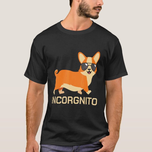Corgi Inkognito Söt T Shirt (Framsida)