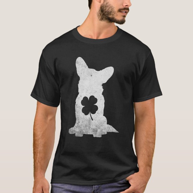 Corgi Irish C St patrick's day Hund T Shirt (Framsida)