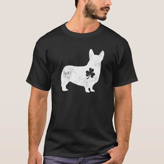 Corgi Irish C T-St patrick's day Hund T Shirt (Framsida)