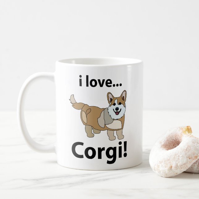 Corgi Jag älskar Corgi  Kaffe Mugg (Med munk)