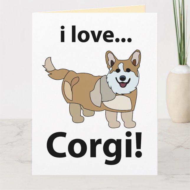 Corgi Jag älskar Corgi  Kort (Framsida)