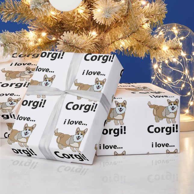 Corgi Jag älskar Corgi  Presentpapper (Helgdagar)