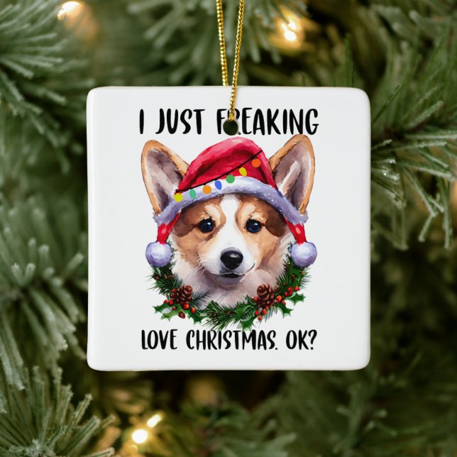 Corgi Jag fryser precis Kärlek jul Julafton Julgransprydnad Keramik (Träd)