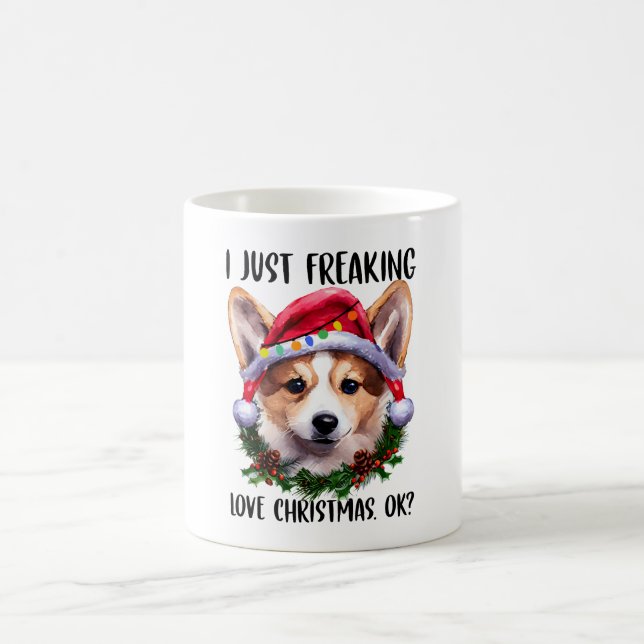 Corgi Jag fryser precis Kärlek jul Julafton Kaffemugg (Center)