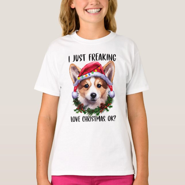 Corgi Jag fryser precis Kärlek jul Julafton T Shirt (Framsida)