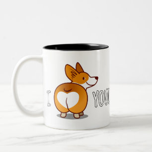 Corgi, jag kärlek du Två-Tonad mugg