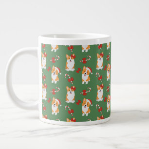Corgi jul Candy cane Mönster Jumbo Mugg