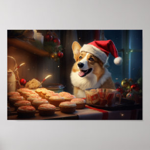 Corgi jul Cookies Festive Helgdag Poster