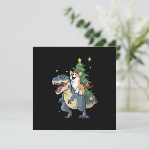 Corgi jul dinosaur träd Rex högtid Xmas Julkort